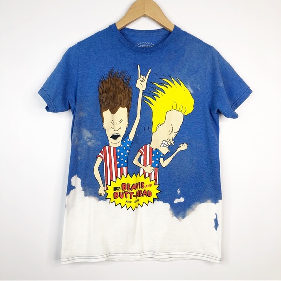 Beavis and Butthead Bleach Dipped Distressed Tee - Picture 1 of 7